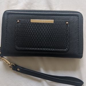 Aldo black wristlet wallet
